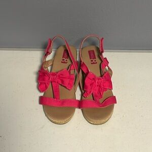 NEW Crazy 8 Hot Pink Wedge Sandals Sz 2